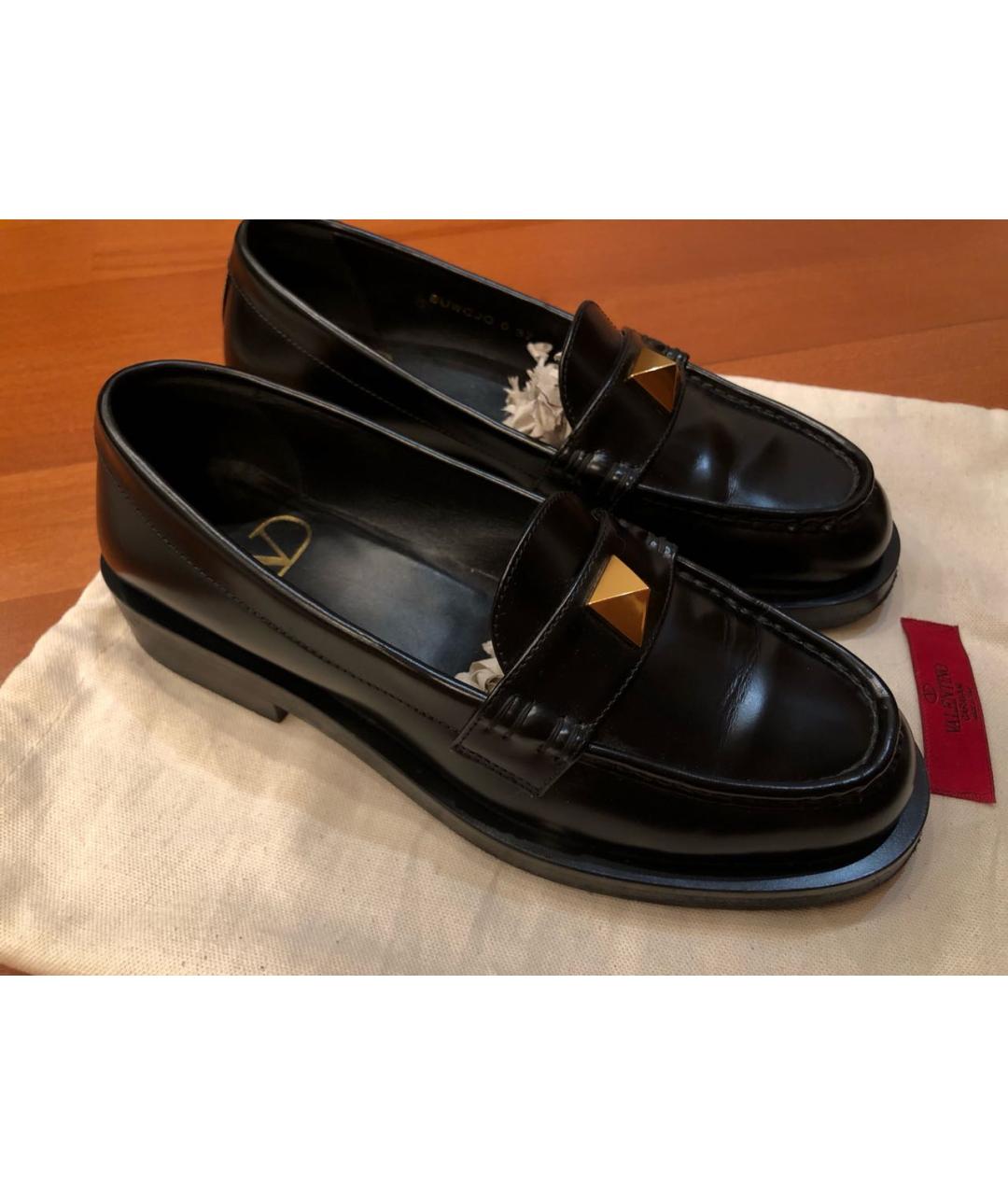 VALENTINO Черные кожаные лоферы, фото 3