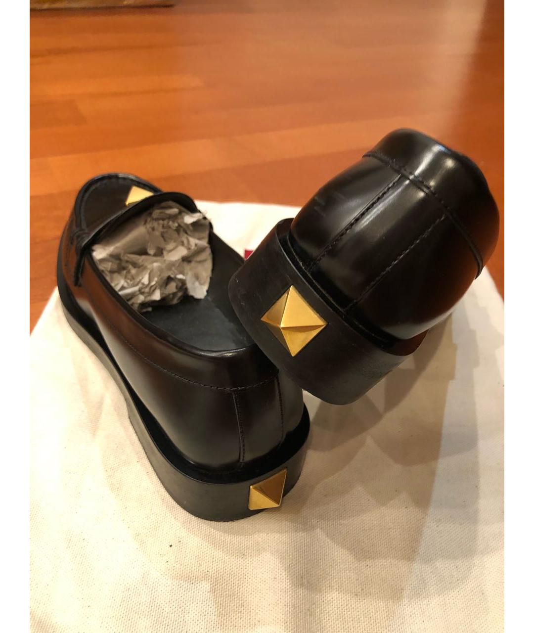 VALENTINO Черные кожаные лоферы, фото 4