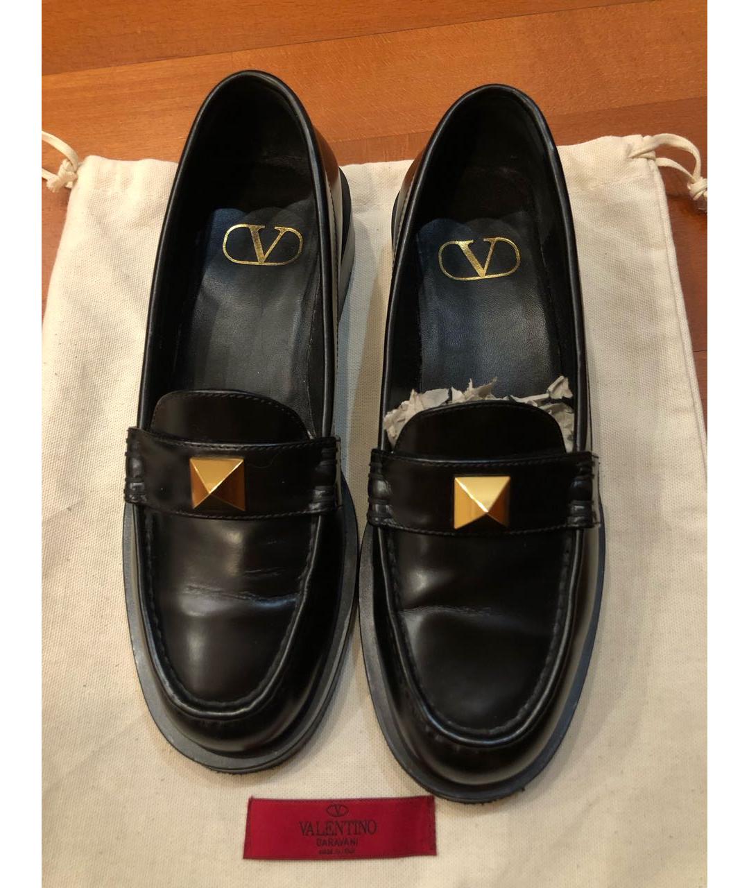 VALENTINO Черные кожаные лоферы, фото 2