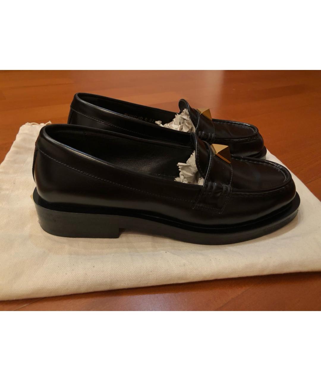 VALENTINO Черные кожаные лоферы, фото 5
