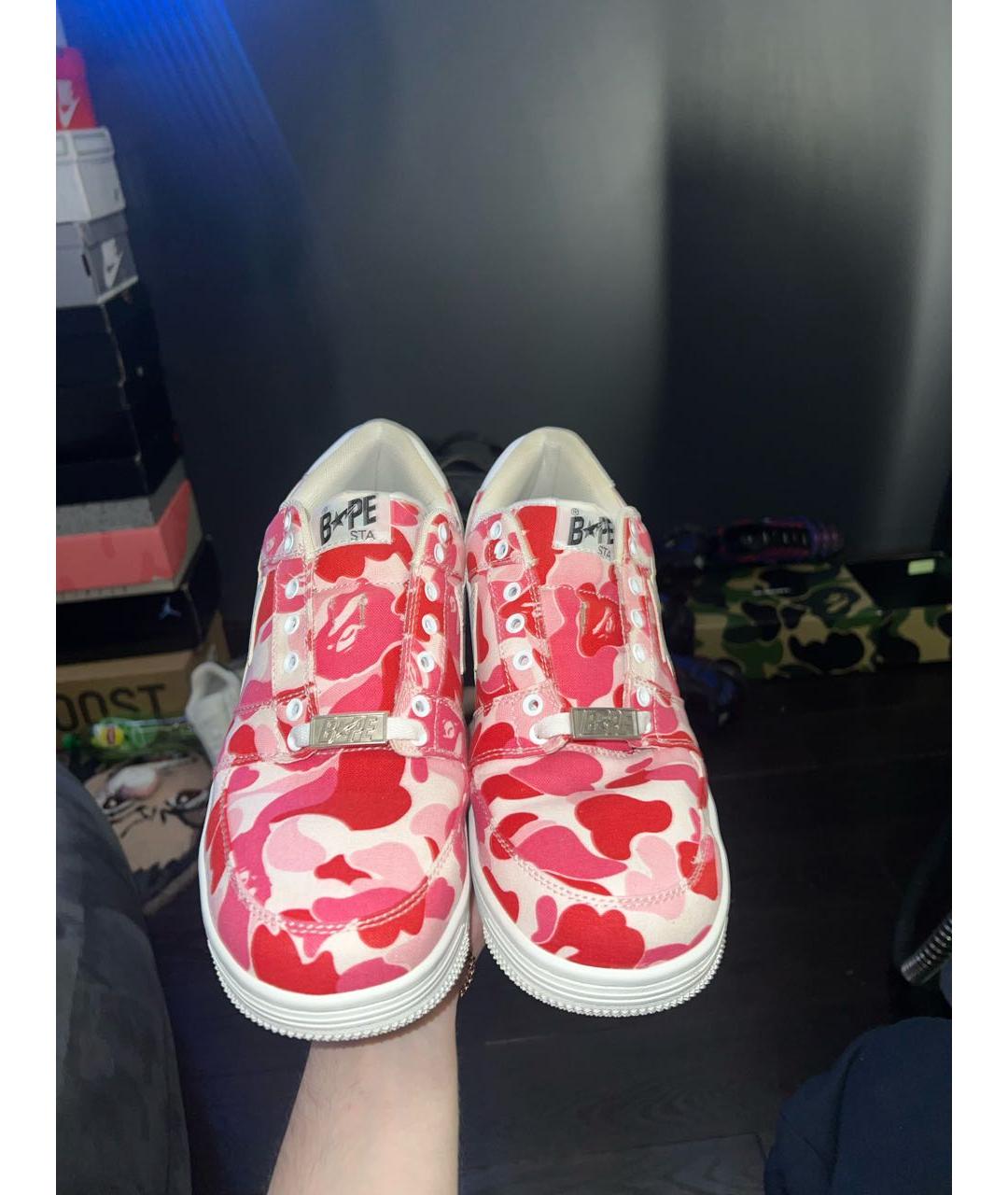A BATHING APE Розовые низкие кроссовки / кеды, фото 2