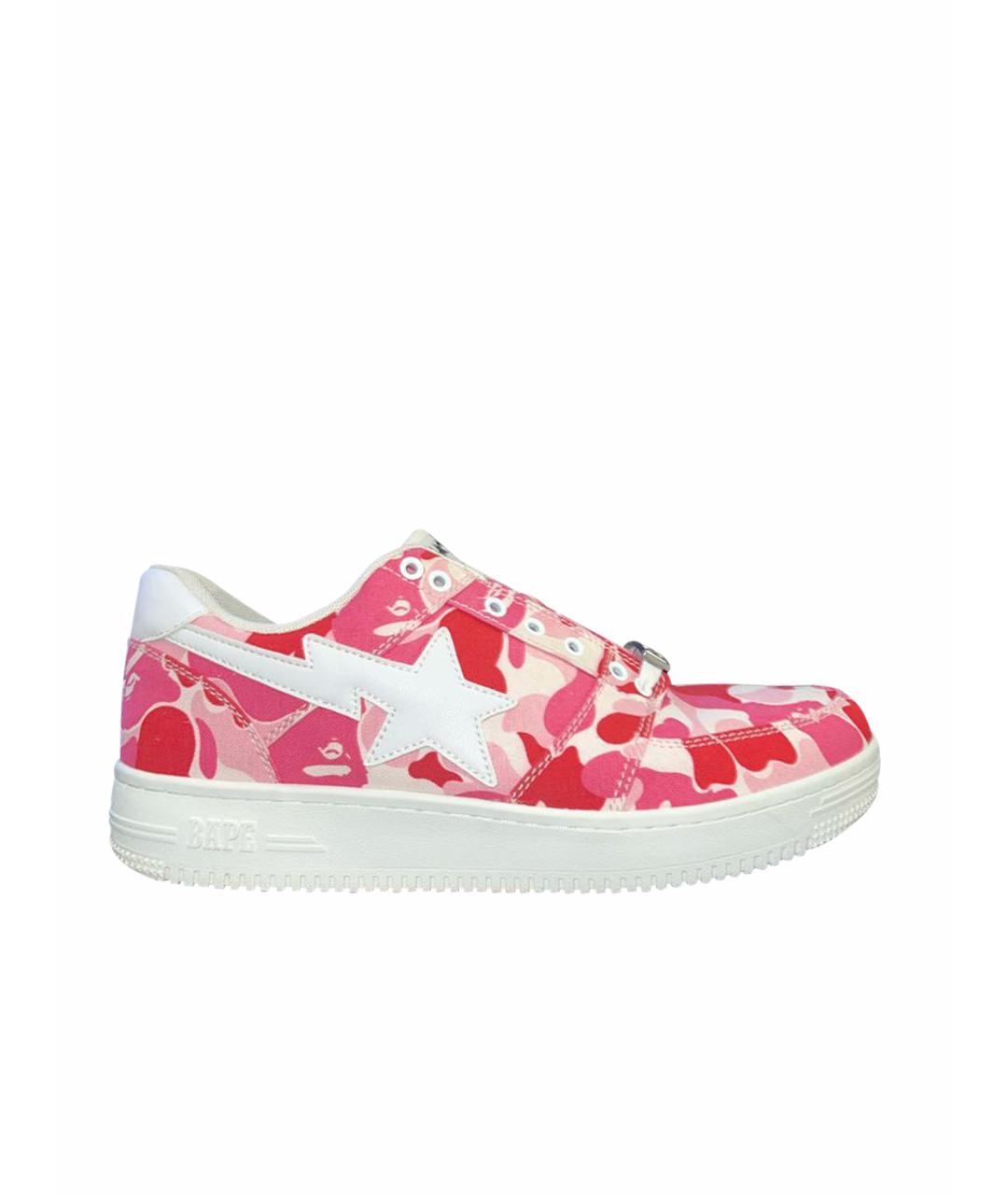 A BATHING APE Розовые низкие кроссовки / кеды, фото 1