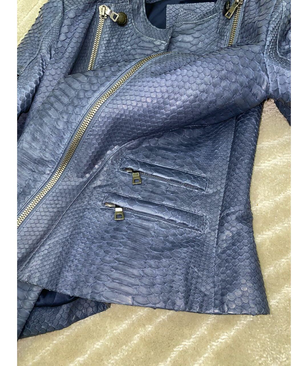 AKRIS PUNTO Синяя куртка из экзотической кожи, фото 6