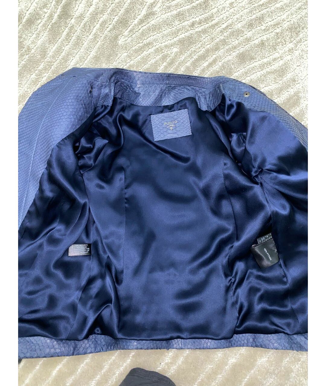 AKRIS PUNTO Синяя куртка из экзотической кожи, фото 3