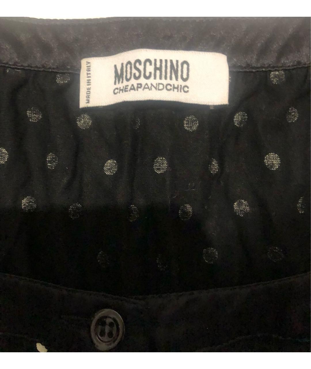 MOSCHINO Черное шелковое коктейльное платье, фото 3