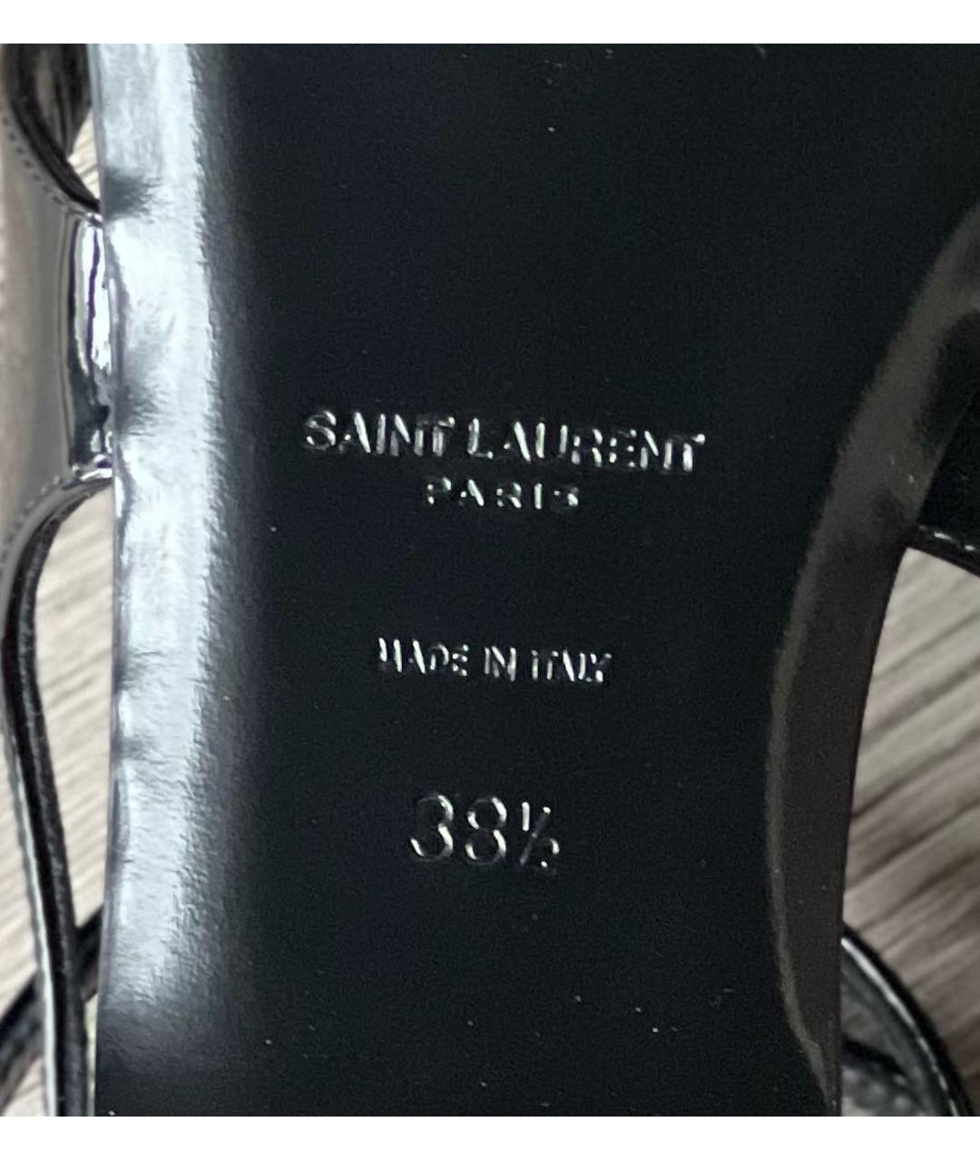 SAINT LAURENT Черные кожаные сандалии, фото 8