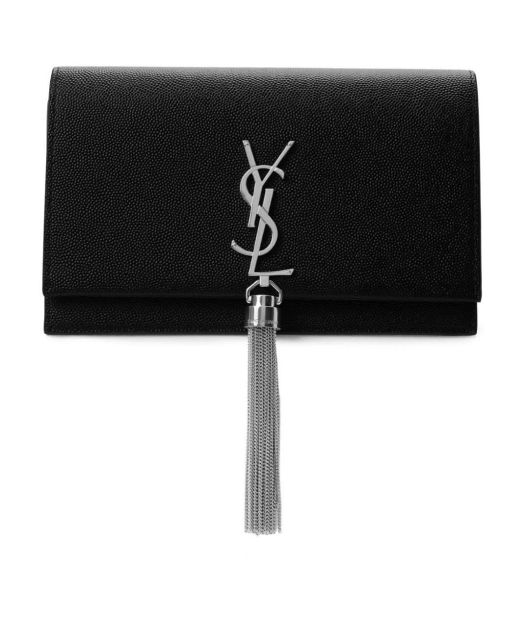 SAINT LAURENT Черная кожаная сумка через плечо, фото 3
