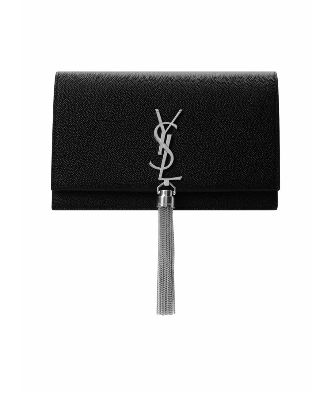 SAINT LAURENT Черная кожаная сумка через плечо, фото 1