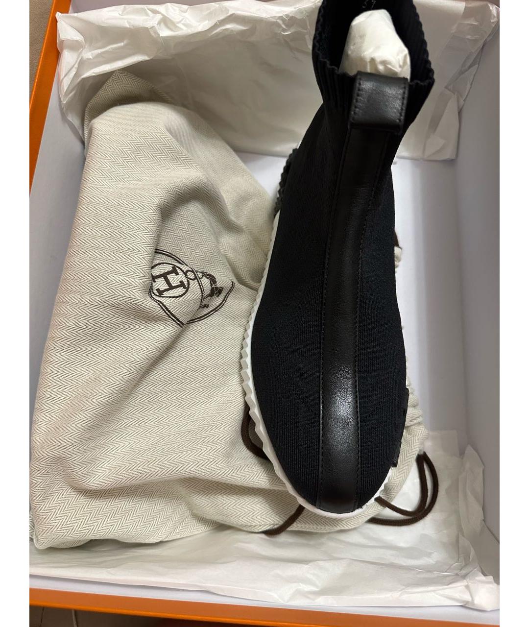 HERMES PRE-OWNED Черные текстильные кроссовки, фото 6