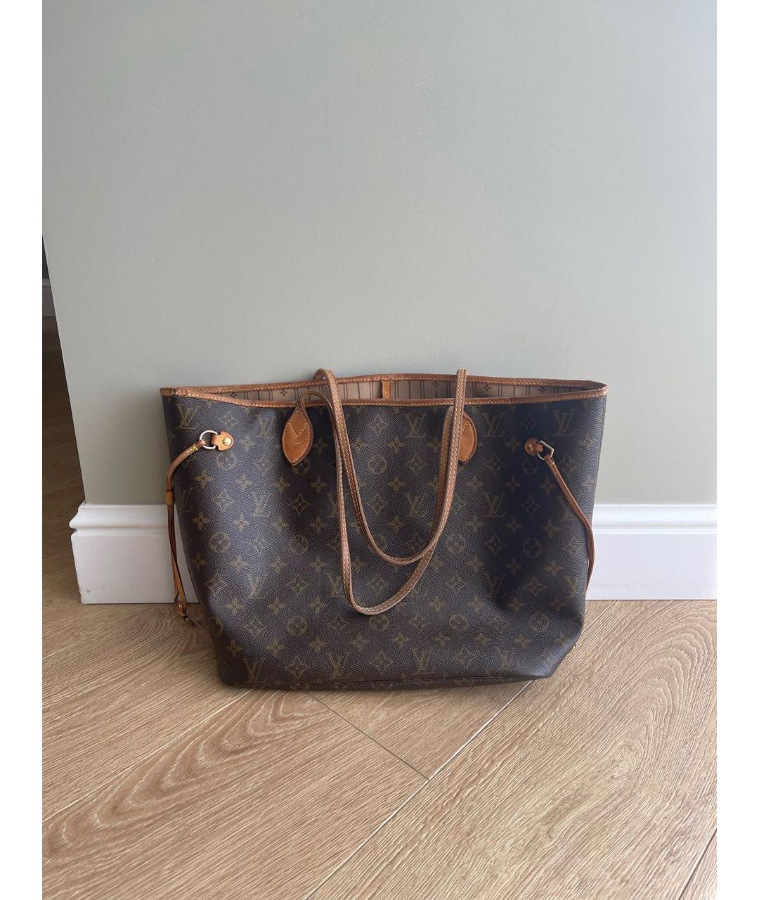 LOUIS VUITTON Коричневая сумка тоут из искусственной кожи, фото 3