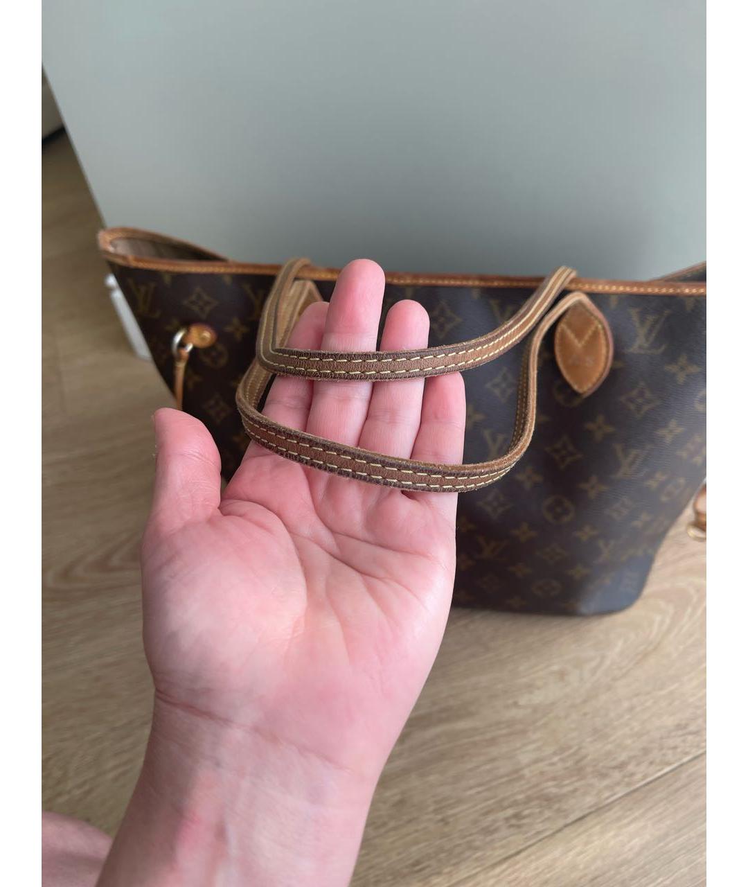 LOUIS VUITTON Коричневая сумка тоут из искусственной кожи, фото 7