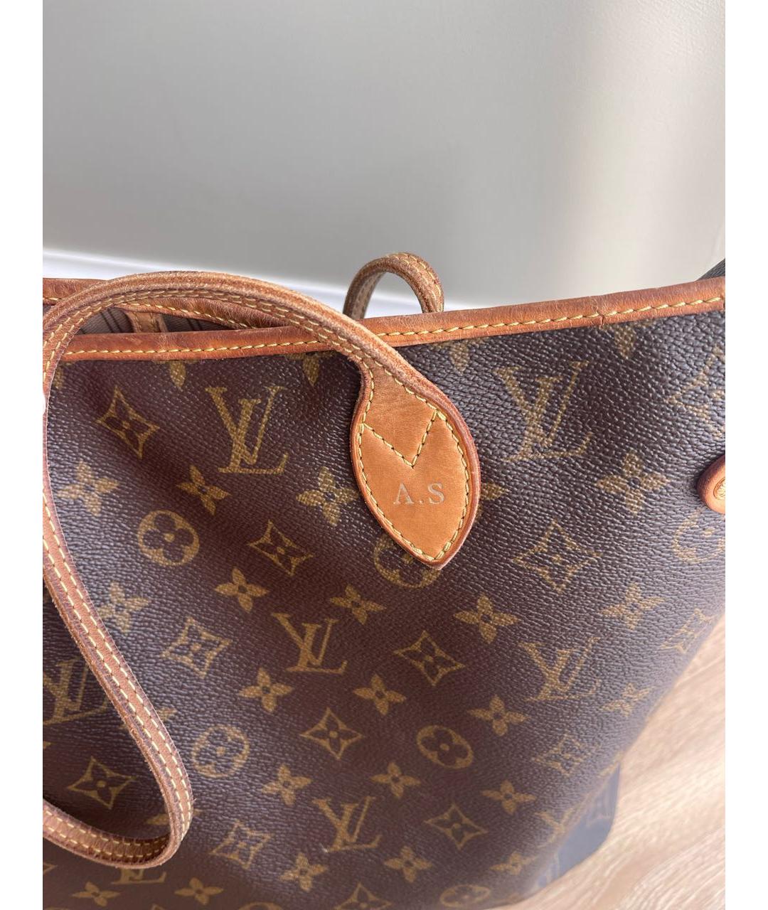 LOUIS VUITTON Коричневая сумка тоут из искусственной кожи, фото 8