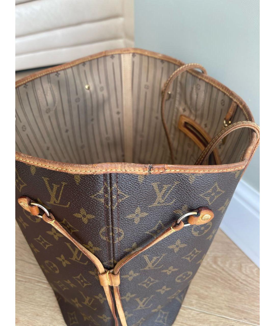 LOUIS VUITTON Коричневая сумка тоут из искусственной кожи, фото 6