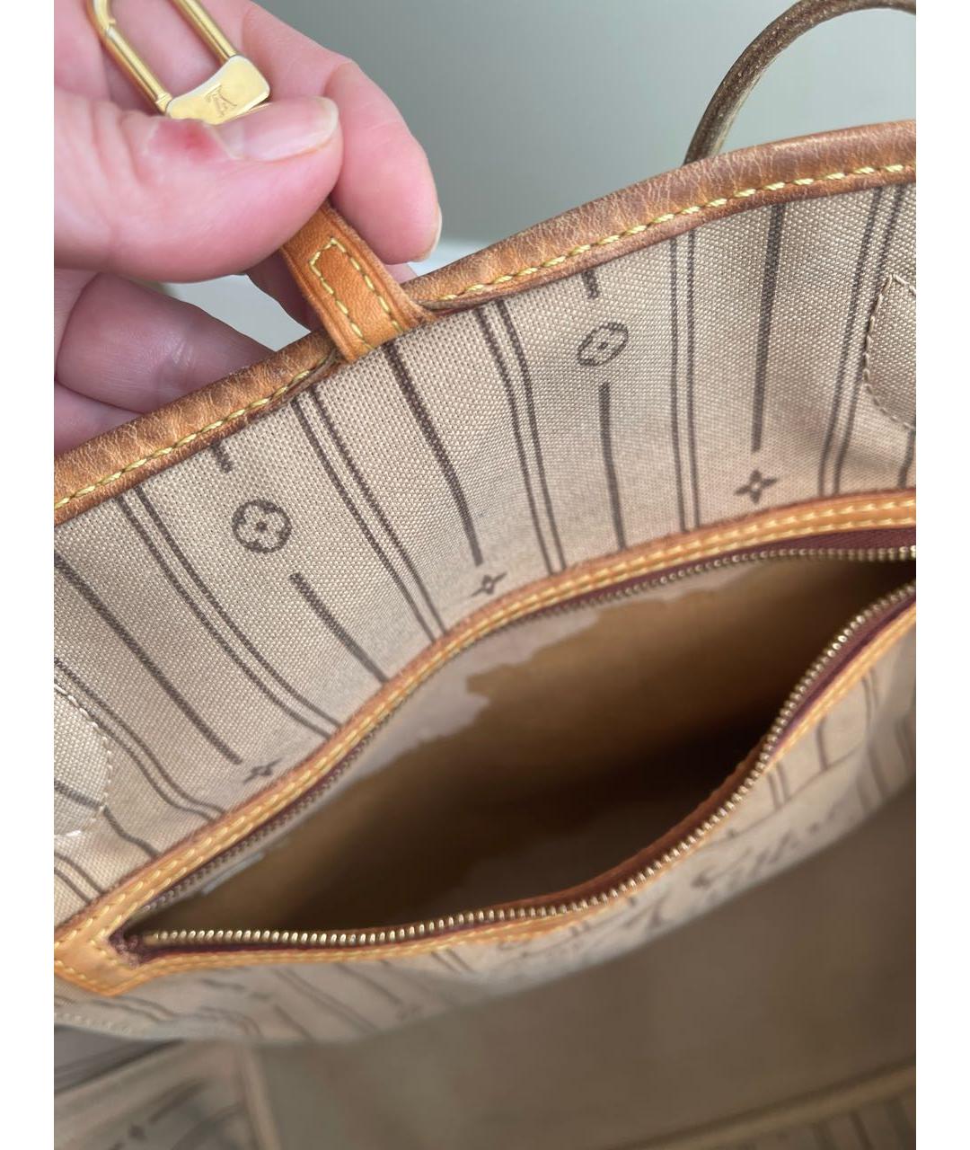 LOUIS VUITTON Коричневая сумка тоут из искусственной кожи, фото 9