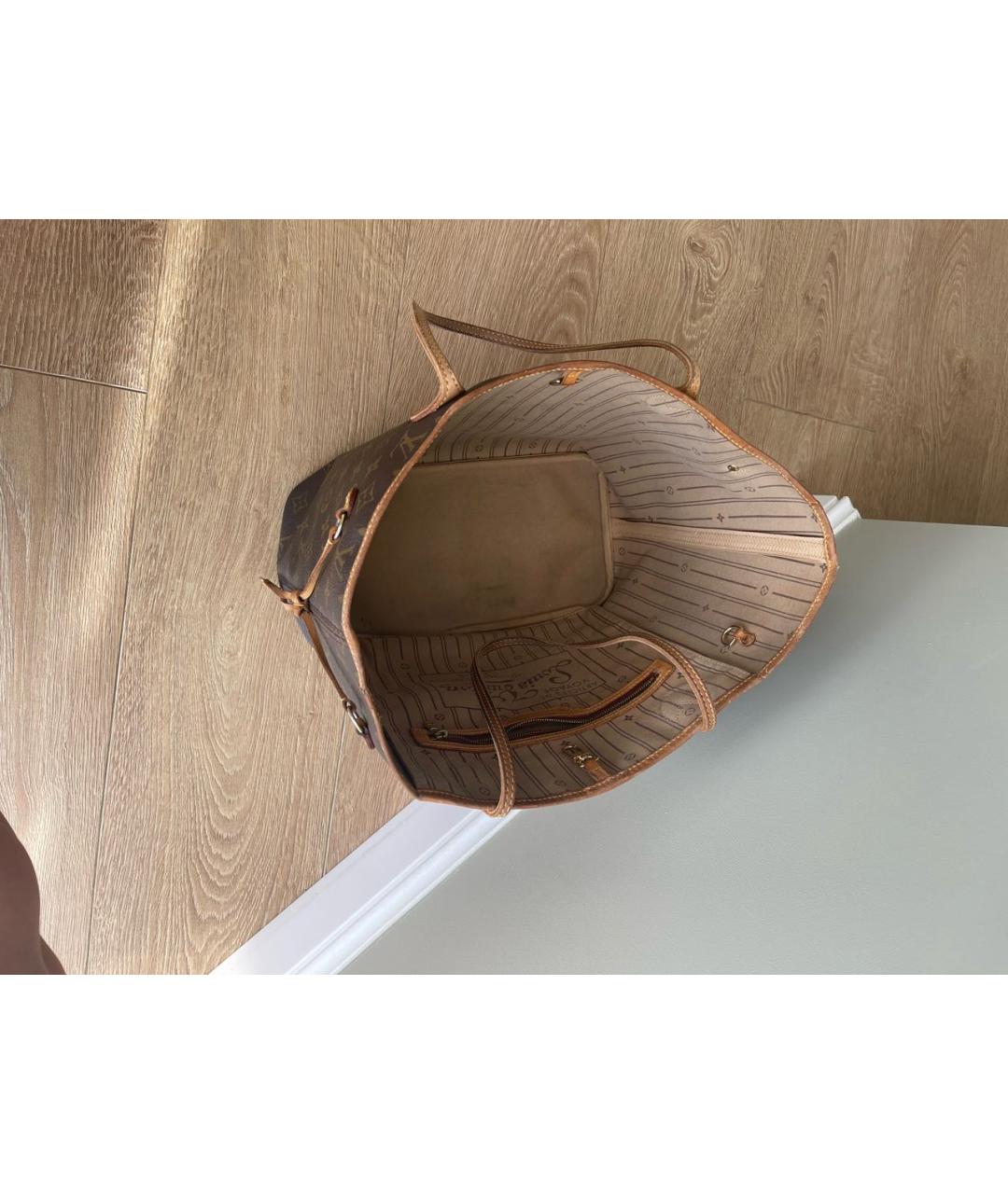 LOUIS VUITTON Коричневая сумка тоут из искусственной кожи, фото 5