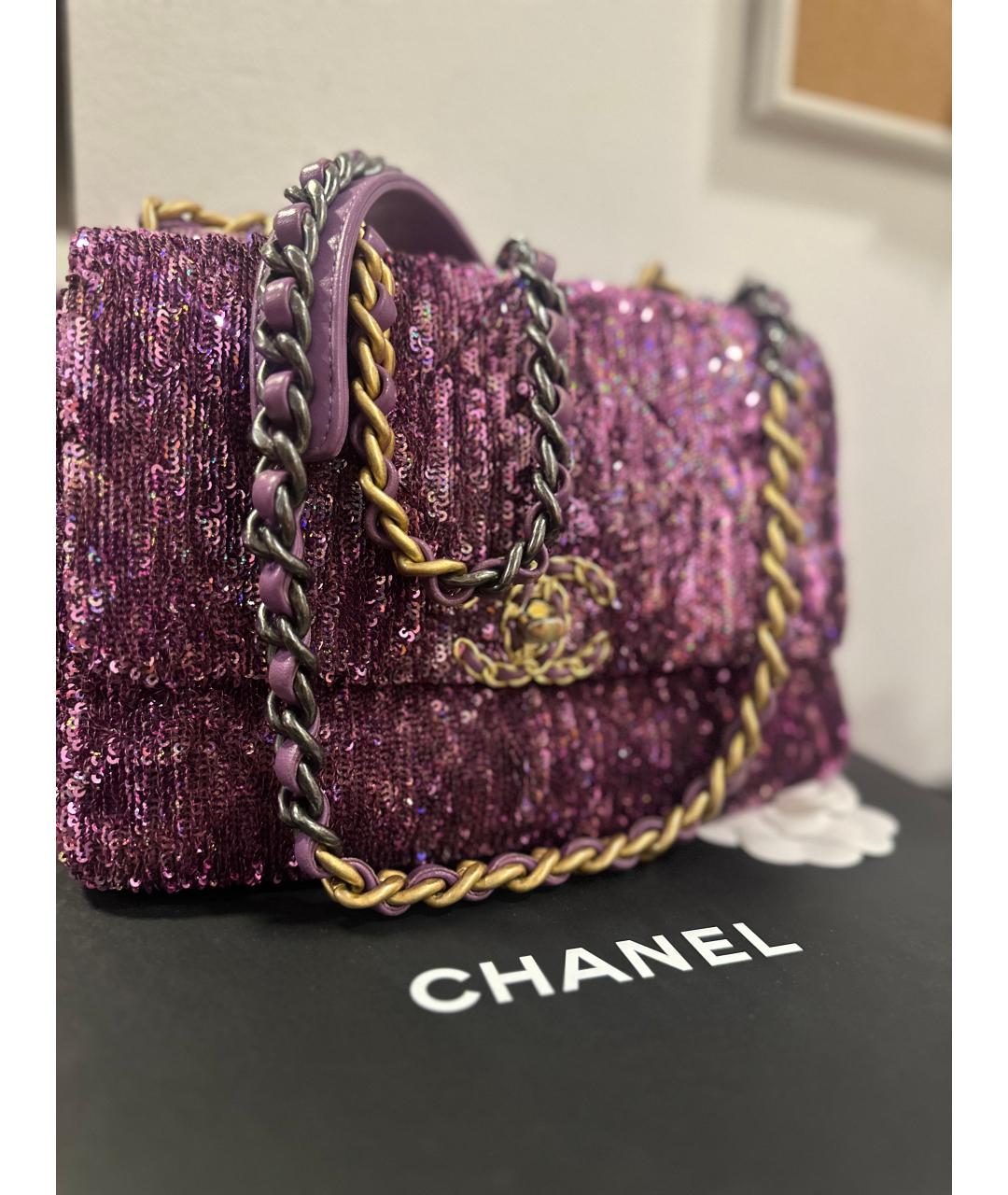 CHANEL Фиолетовая кожаная сумка через плечо, фото 2