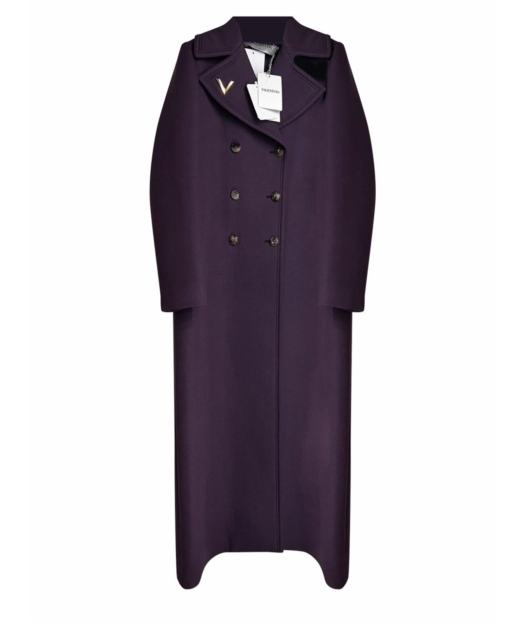 VALENTINO Фиолетовое шерстяное пальто, фото 1