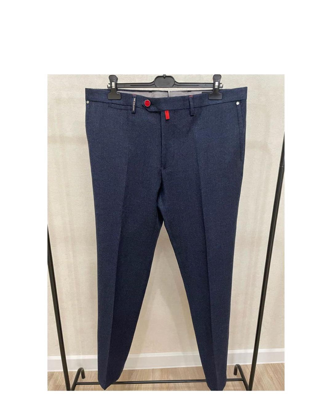 KITON Темно-синие шерстяные повседневные брюки, фото 3