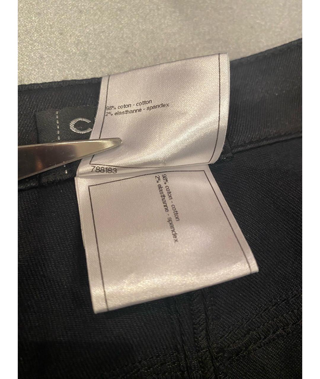 CHANEL Черные хлопко-полиэстеровые прямые джинсы, фото 4