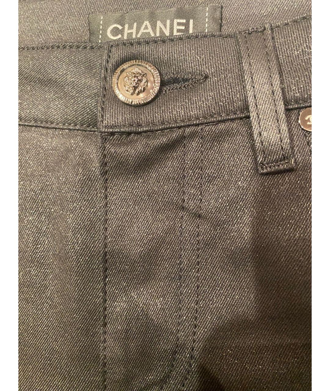 CHANEL PRE-OWNED Черные хлопко-полиэстеровые прямые джинсы, фото 5