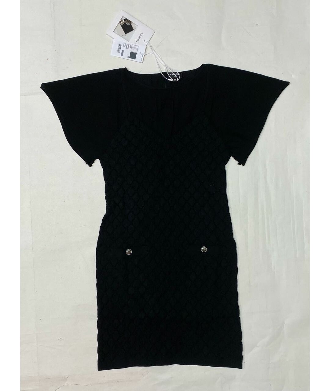 CHANEL PRE-OWNED Черное хлопковое повседневное платье, фото 4
