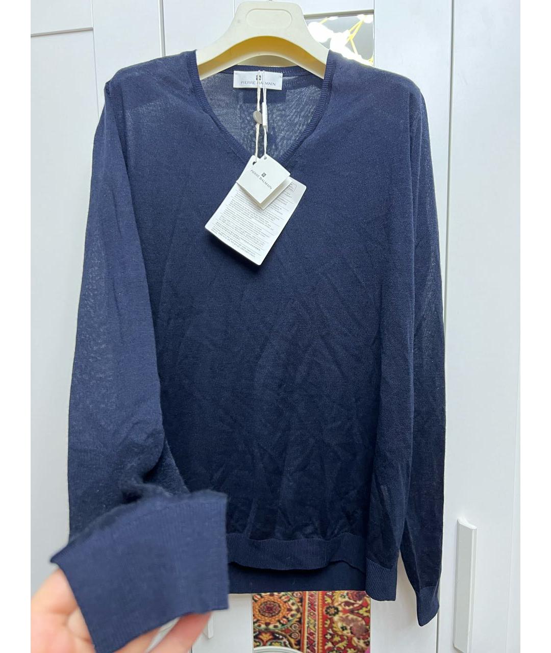 PIERRE BALMAIN Темно-синий кашемировый джемпер / свитер, фото 2