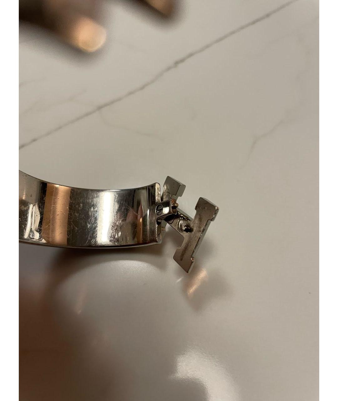 HERMES Черный металлический браслет, фото 4