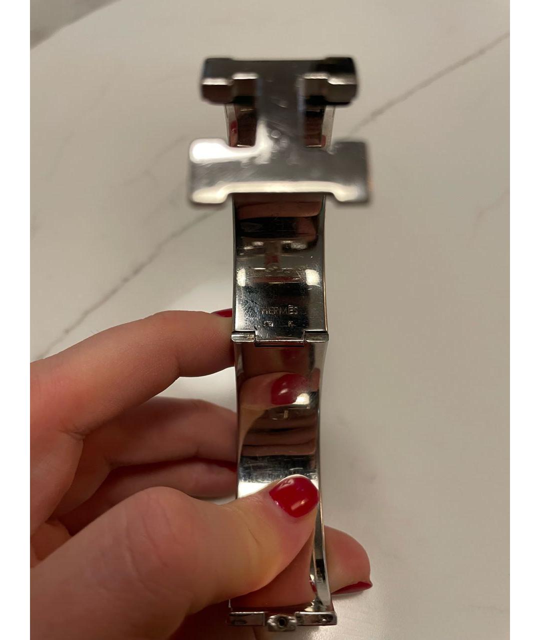 HERMES Черный металлический браслет, фото 3