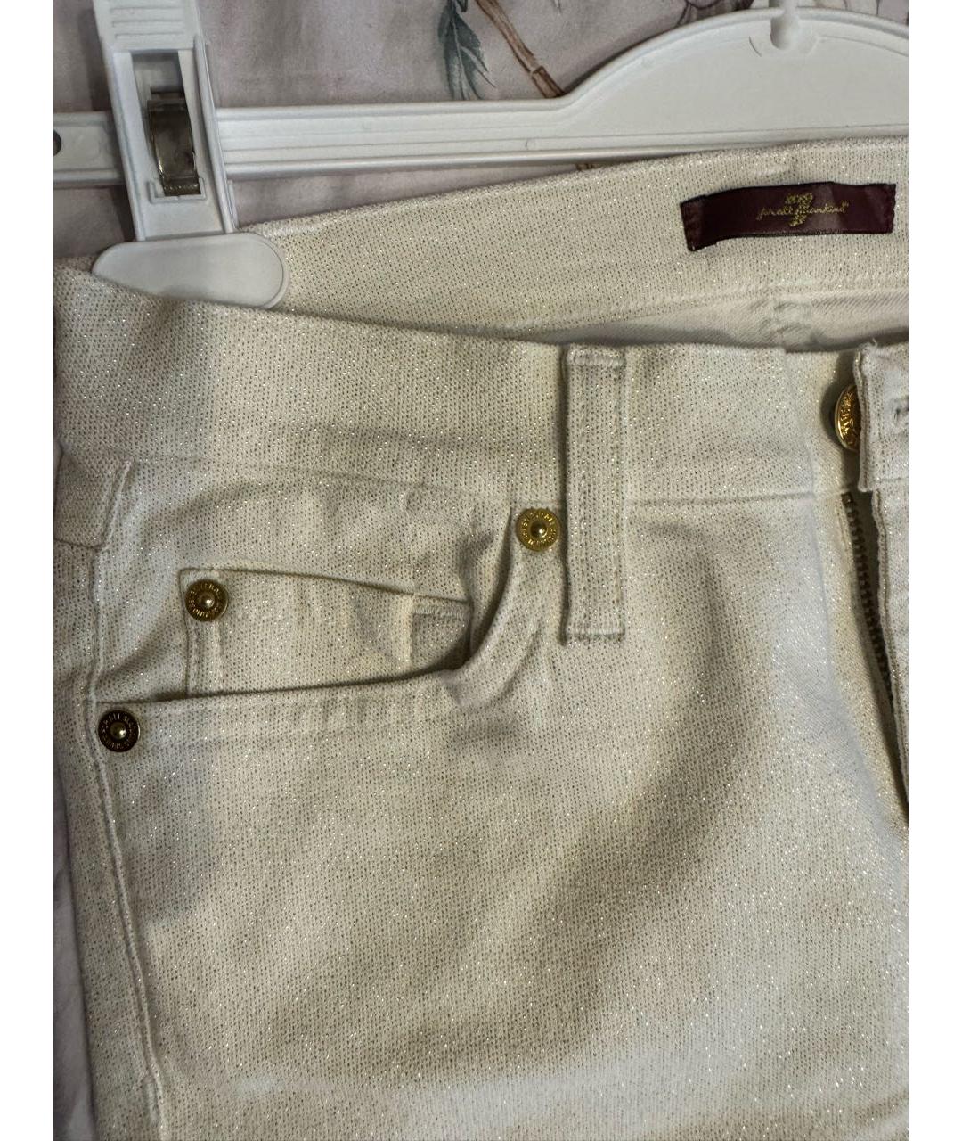 7 FOR ALL MANKIND Бежевые хлопко-эластановые джинсы слим, фото 4