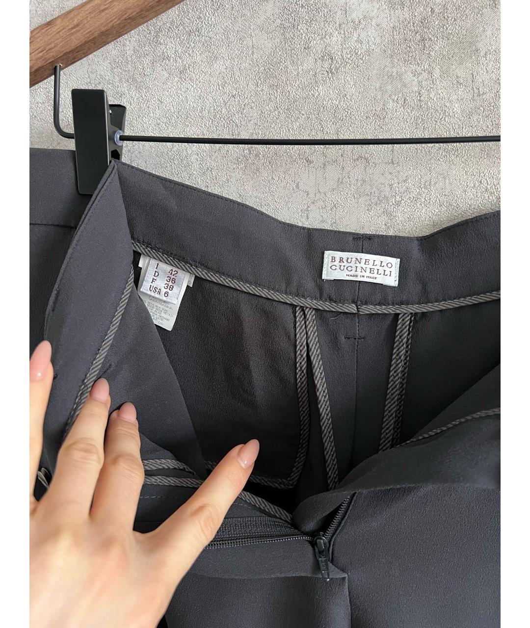 BRUNELLO CUCINELLI Серые шелковые капри, фото 3