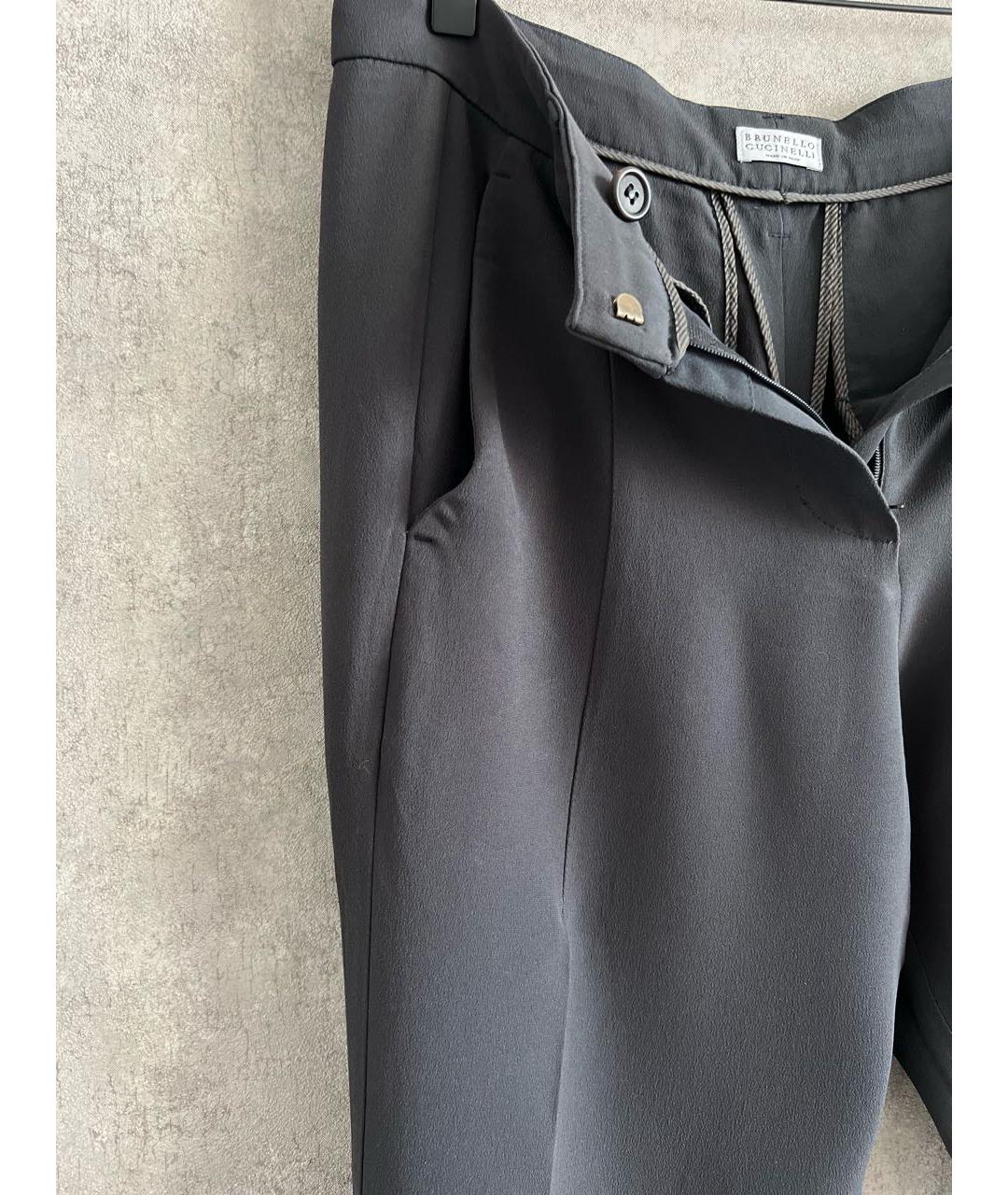 BRUNELLO CUCINELLI Серые шелковые капри, фото 4
