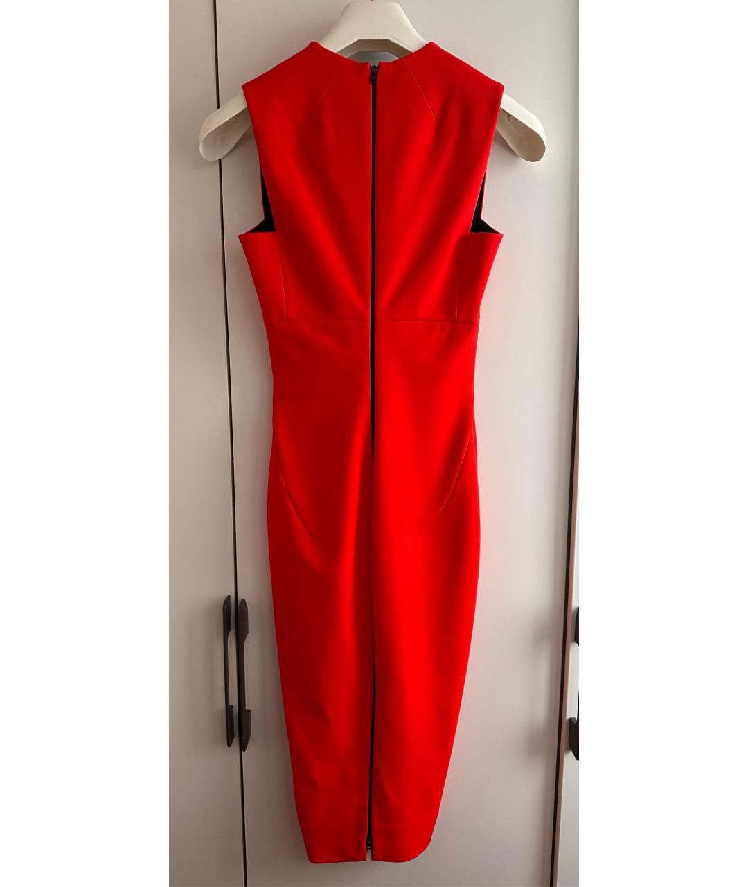 VICTORIA BECKHAM Красное вискозное коктейльное платье, фото 2