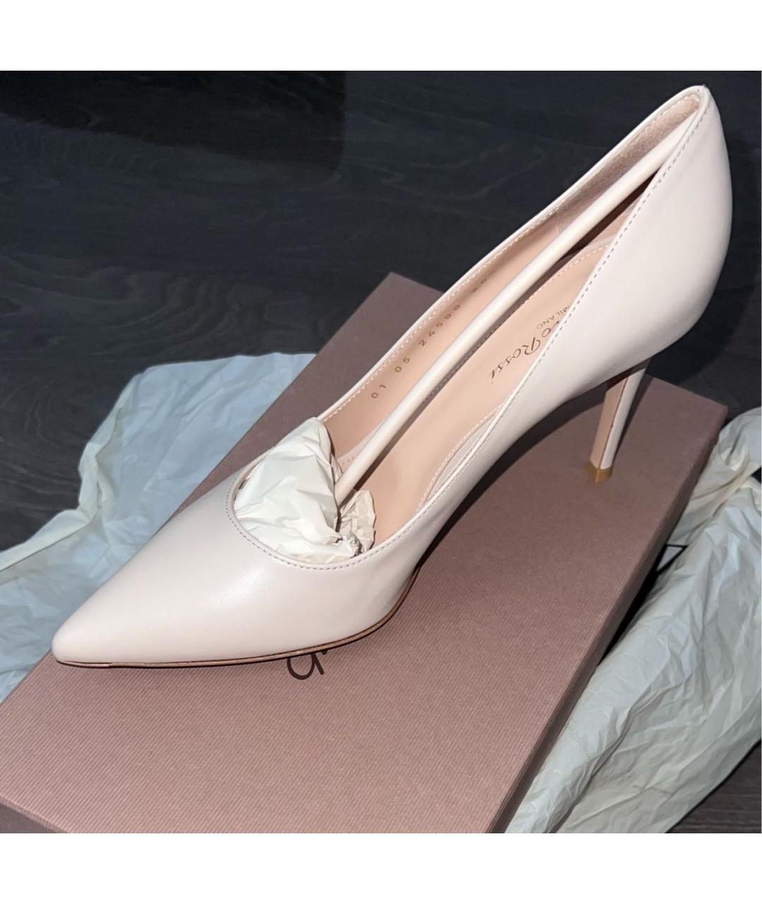 GIANVITO ROSSI Бежевые кожаные туфли, фото 4