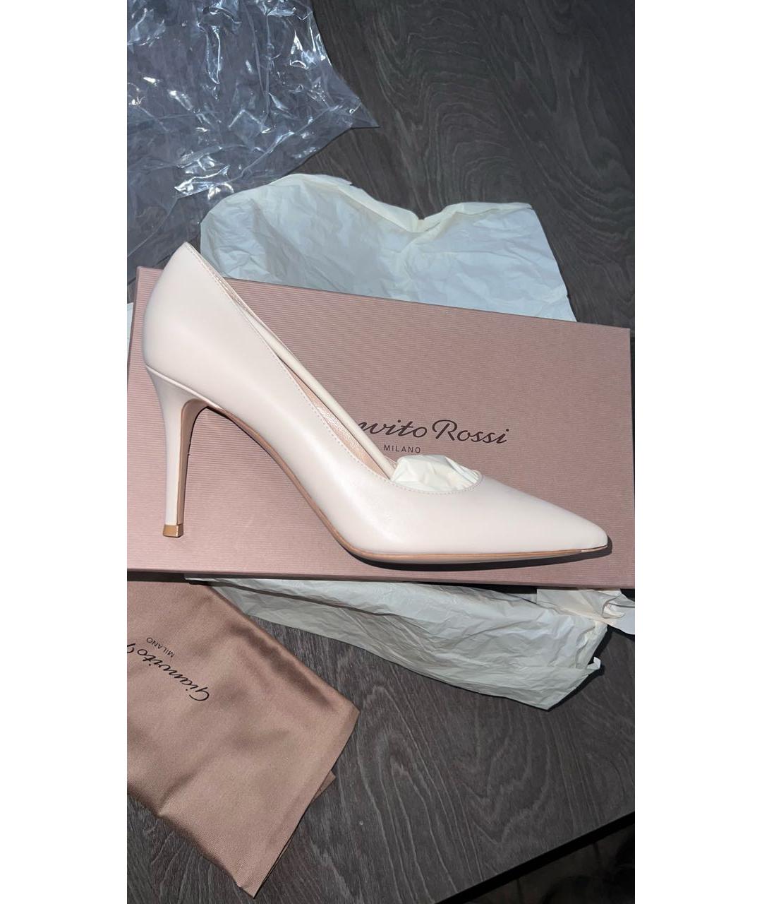 GIANVITO ROSSI Бежевые кожаные туфли, фото 7