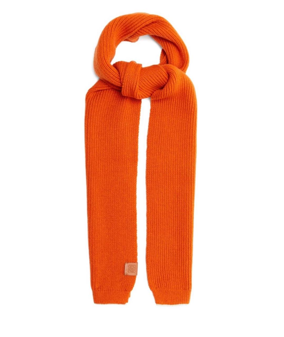 LOEWE Оранжевый шерстяной шарф, фото 1