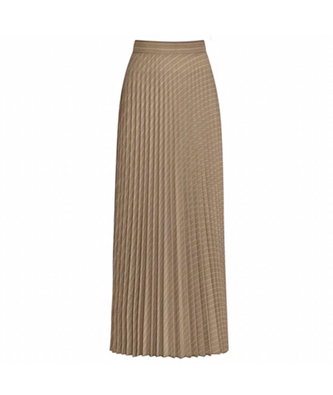 MAX MARA Коричневая шерстяная юбка миди, фото 1