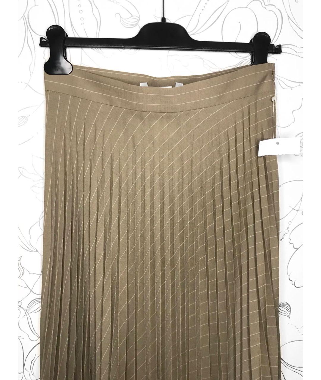 MAX MARA Коричневая шерстяная юбка миди, фото 3