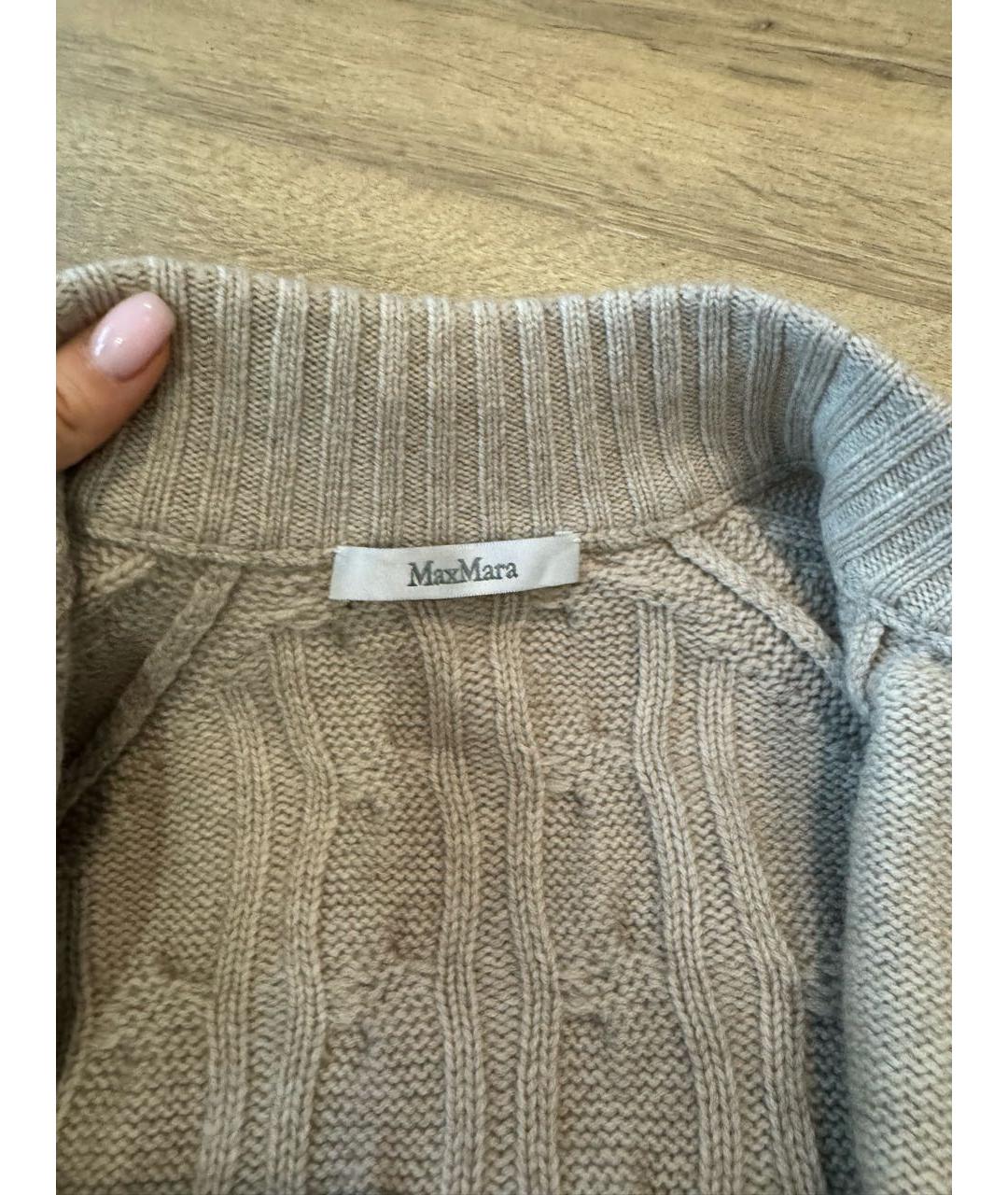 MAX MARA Бежевый шерстяной джемпер / свитер, фото 3
