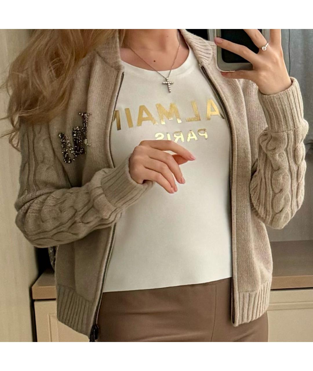 MAX MARA Бежевый шерстяной джемпер / свитер, фото 5