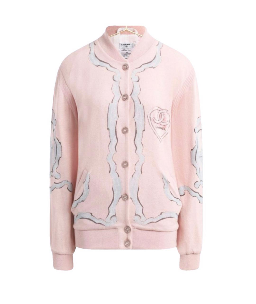 CHANEL PRE-OWNED Розовый кашемировый жакет/пиджак, фото 10