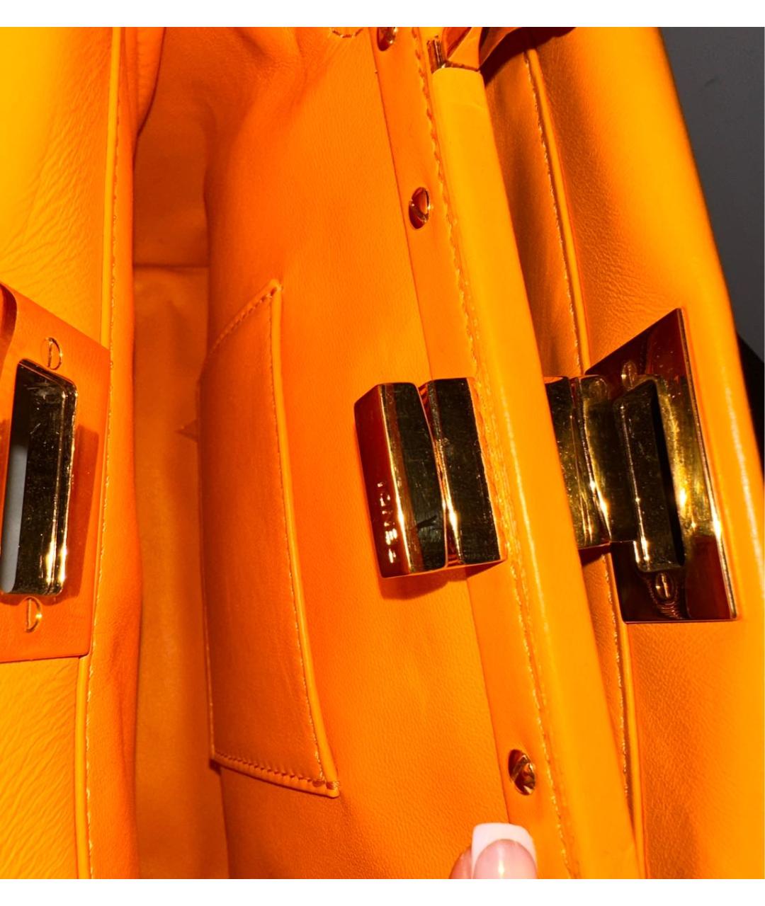 FENDI Оранжевая кожаная сумка через плечо, фото 4