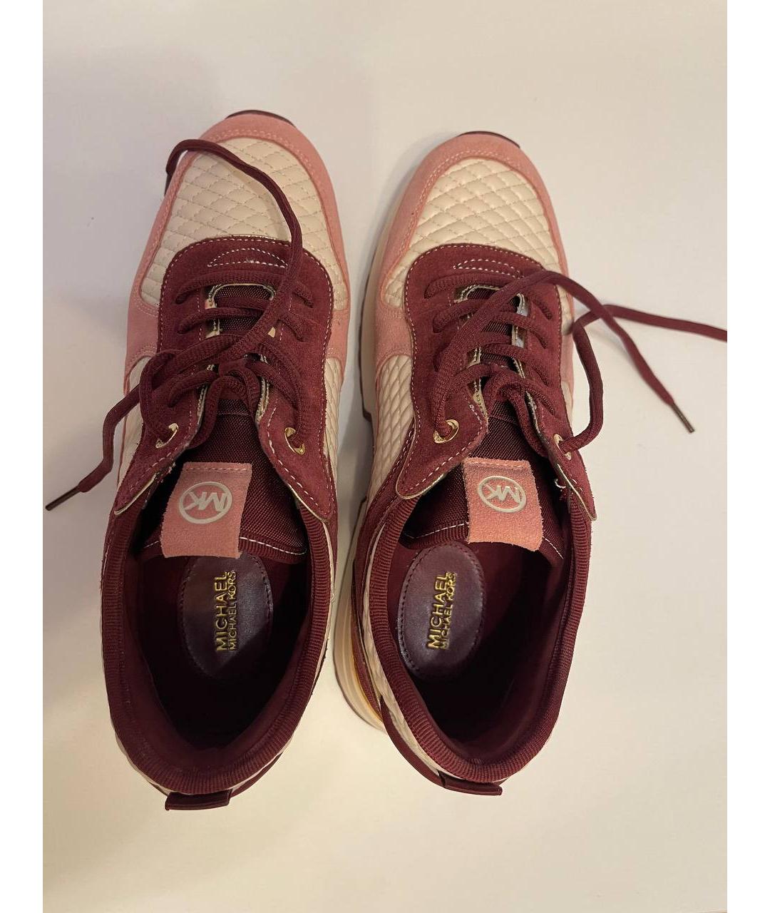 MICHAEL KORS Бордовые замшевые кроссовки, фото 3