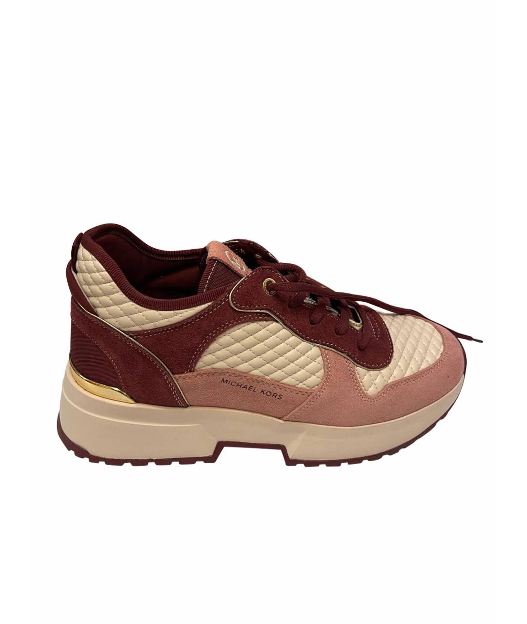 MICHAEL KORS Бордовые замшевые кроссовки, фото 1