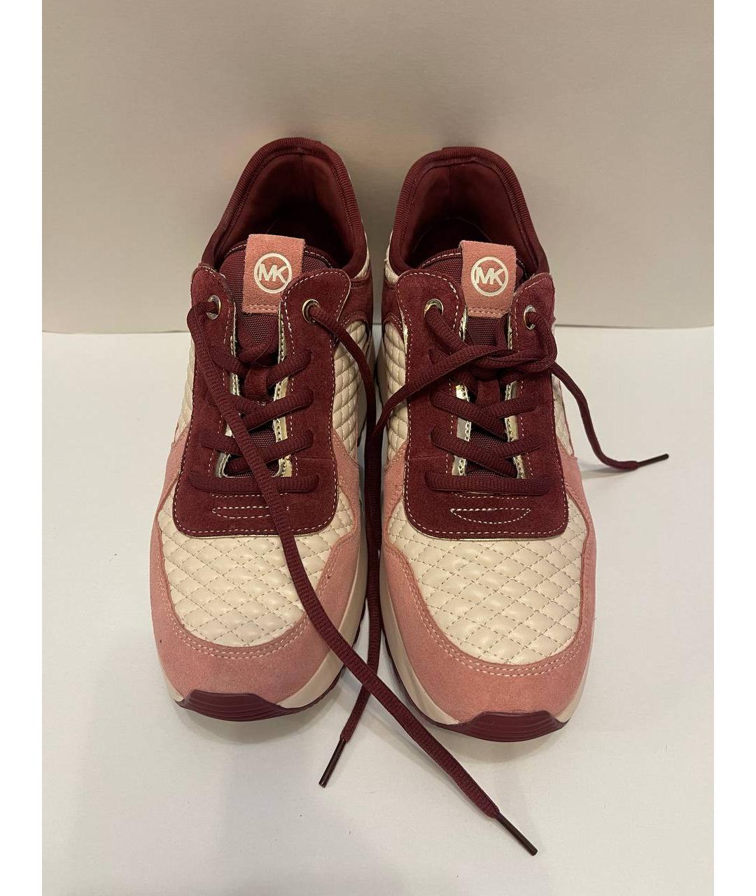MICHAEL KORS Бордовые замшевые кроссовки, фото 2