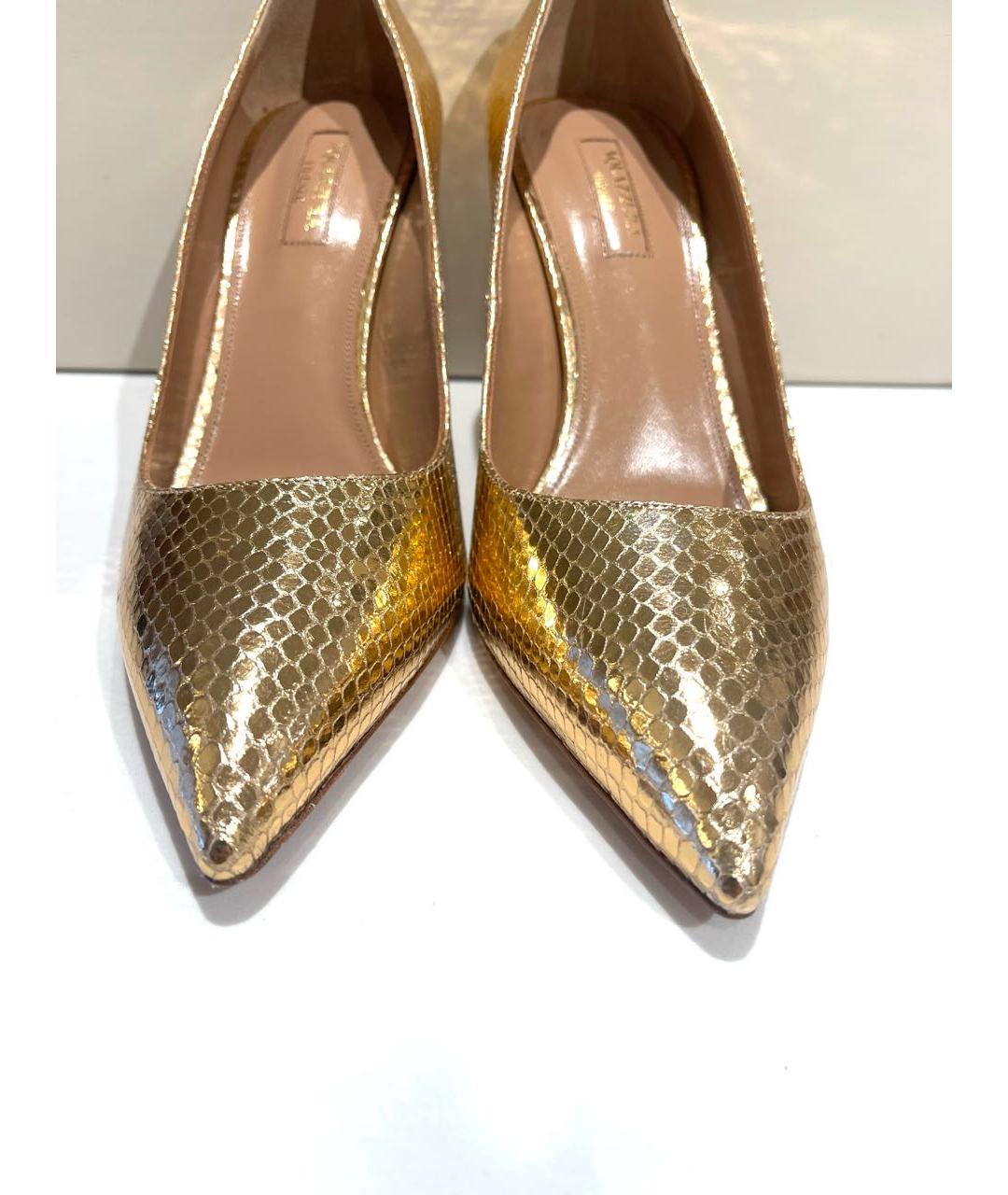 AQUAZZURA Золотые кожаные туфли, фото 4