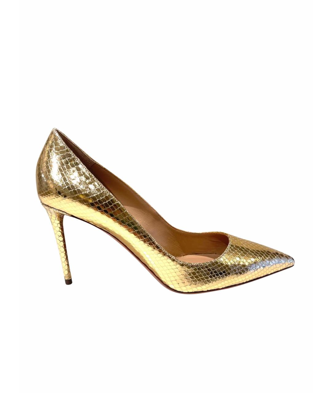 AQUAZZURA Золотые кожаные туфли, фото 1