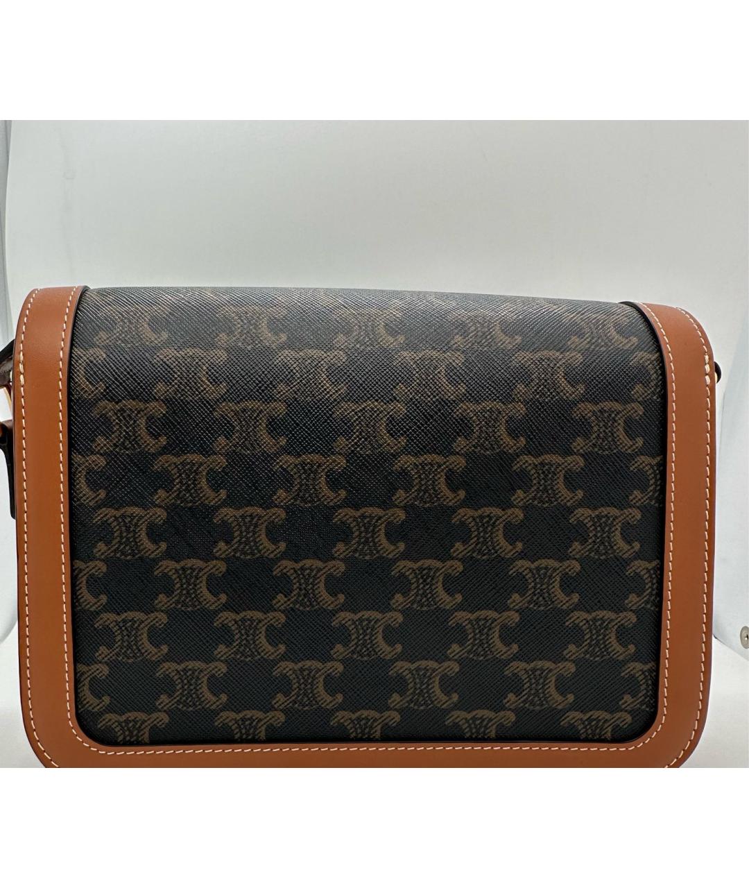 CELINE Коричневая сумка через плечо из искусственной кожи, фото 2