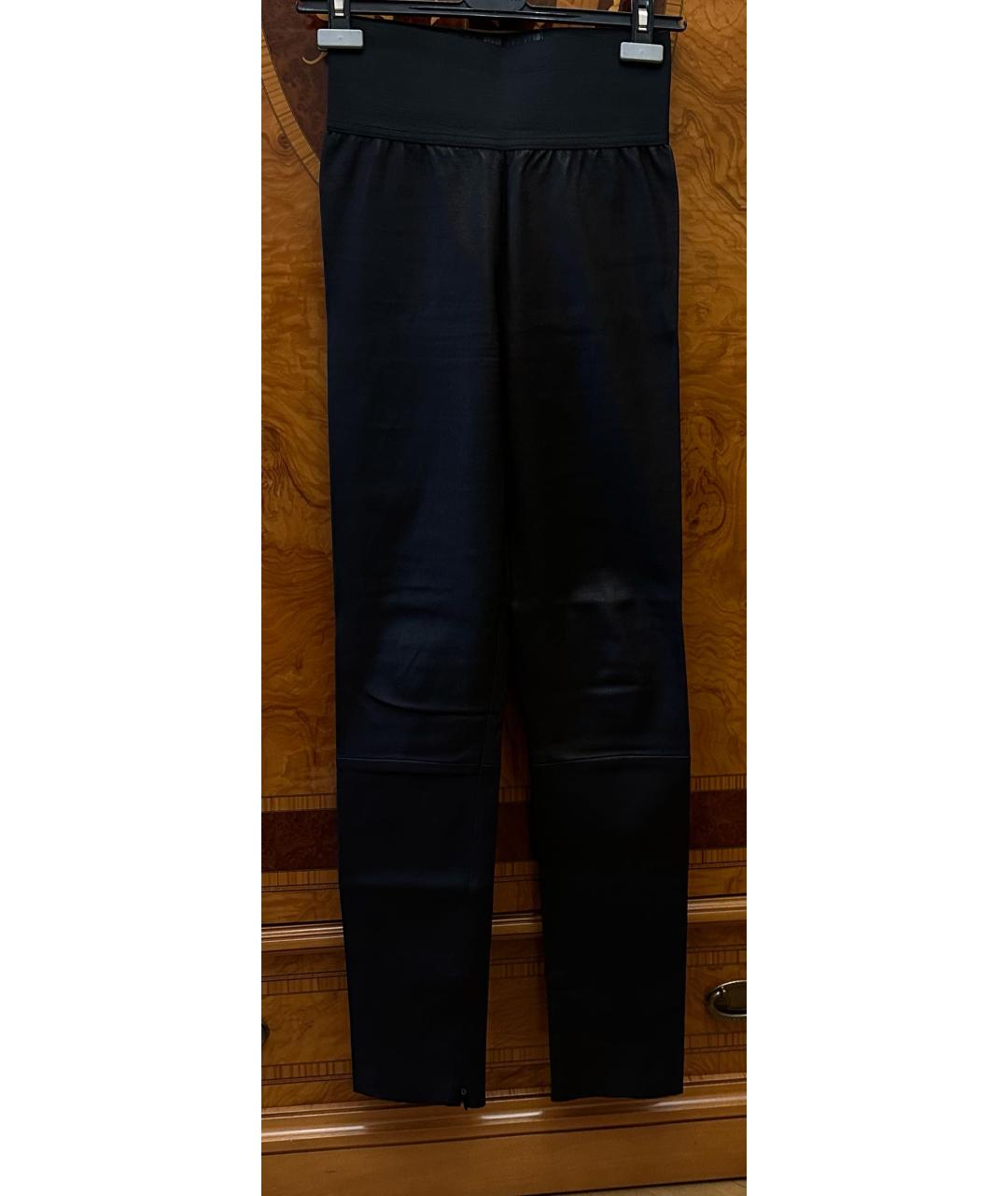 NEIL BARRETT Черные кожаные брюки узкие, фото 9