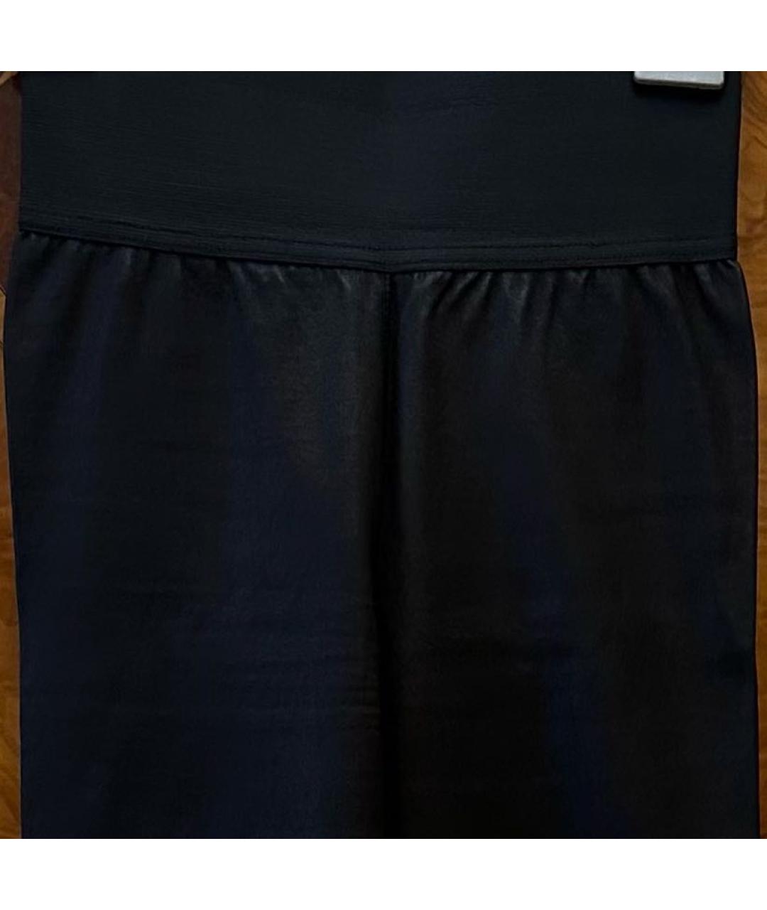 NEIL BARRETT Черные кожаные брюки узкие, фото 4
