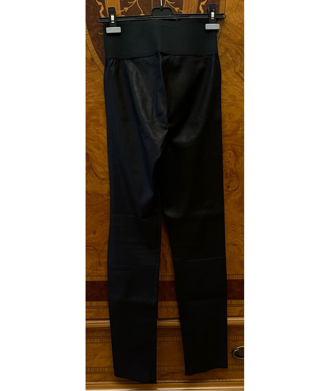 NEIL BARRETT Черные кожаные брюки узкие, фото 2